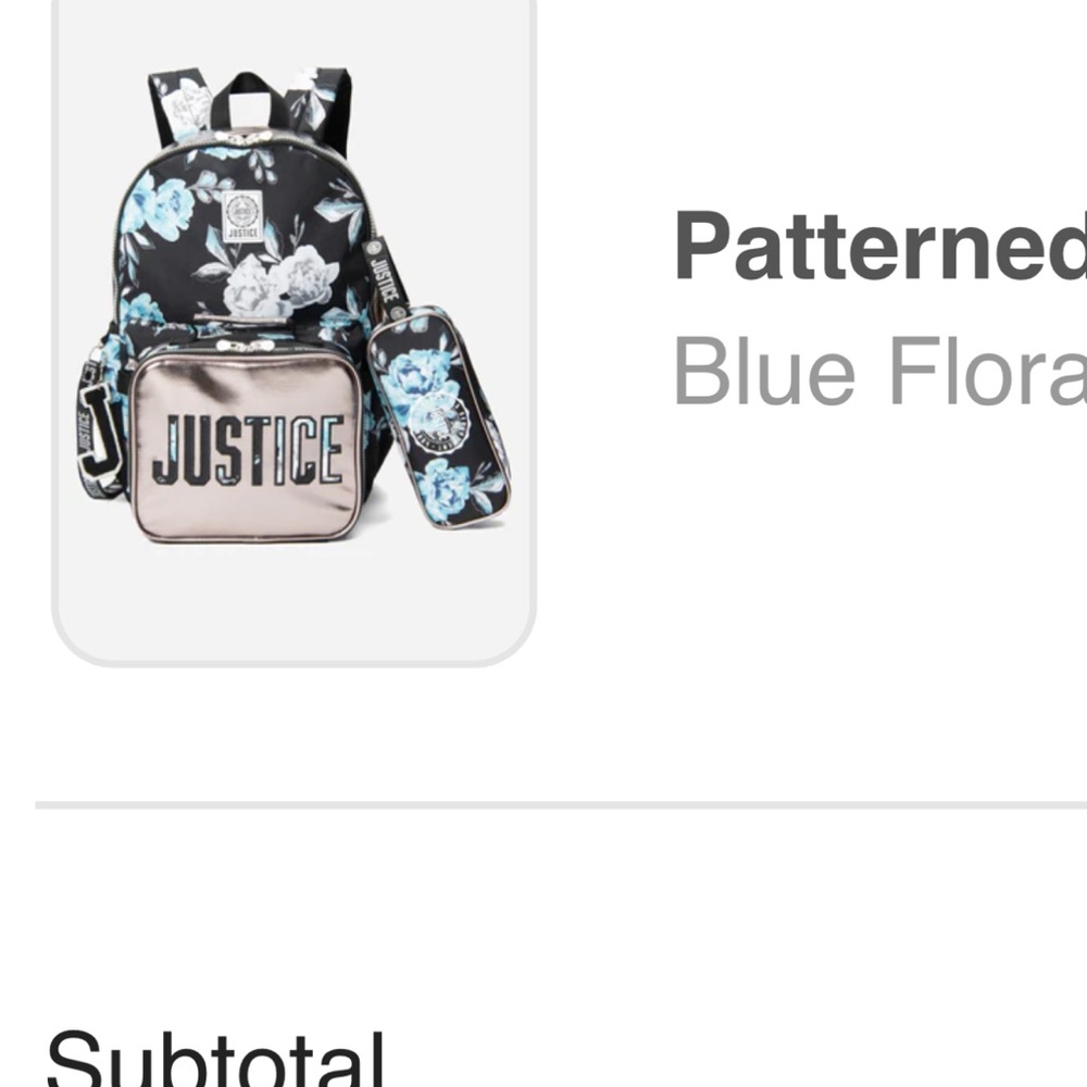 Girls backpack with lunch box